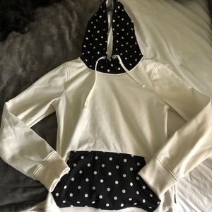 Black and white polka dot hoodie
